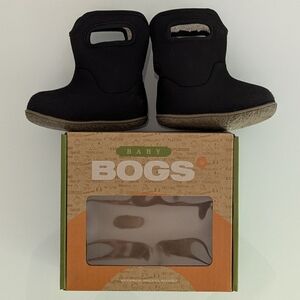 Baby Bogs Solid Infant Black Rain Boots Toddler 5T Waterproof Pull On Washable